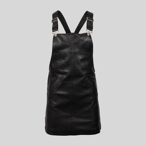 Pele Che Coco Texas Sustainable vintage Leather dungaree-like buckles Dress